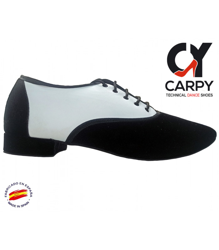 Zapato baile tipo Jazz, marca CARPY j25 02 terciopelo negro